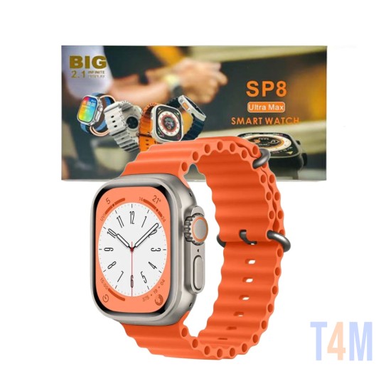 Smartwatch SP8 Ultra Max Série 8 TFT 2,02 Laranja